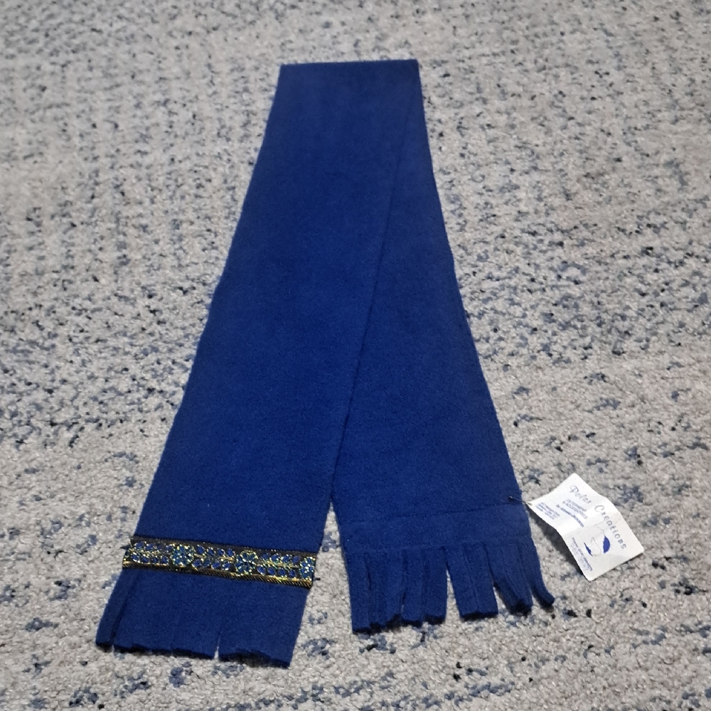 Chic Royal Blue Scarf with Fringe